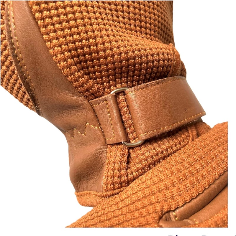 MUSTANG Ladies Horse Riding Women's Gloves Equestrian Real Leather & Cotton Premium Quality in TAN - Image 5